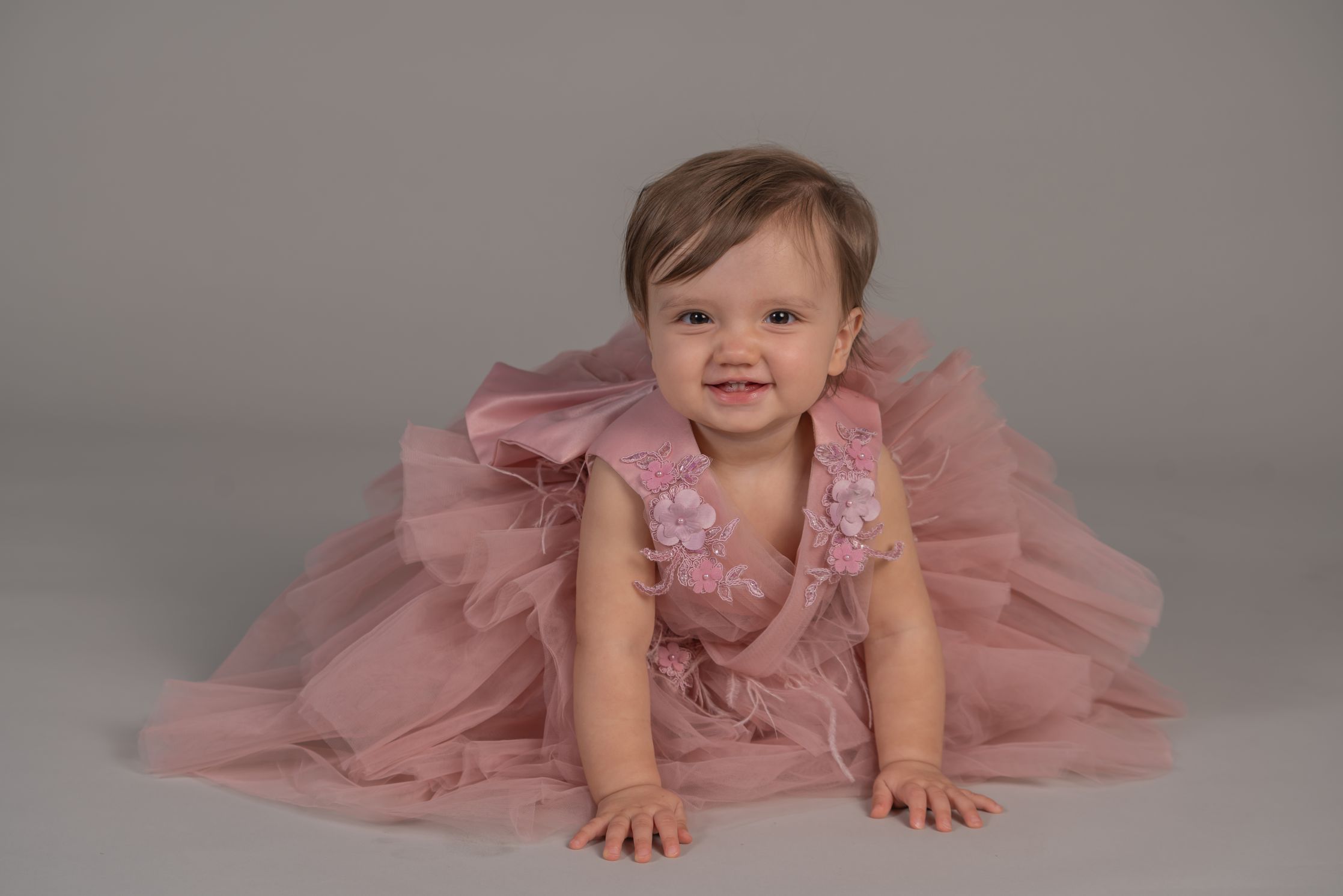 Baby Girl Photoshoot With Pink Dress