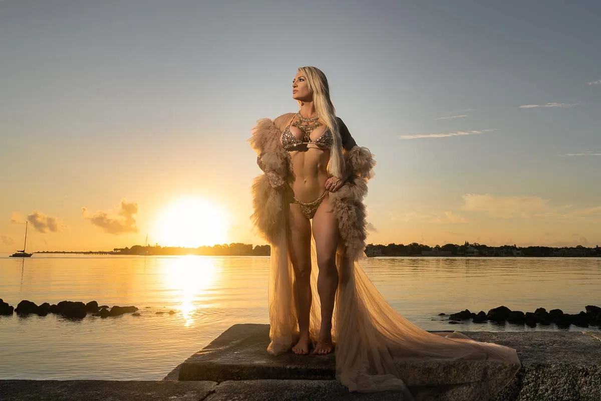 Woman in sunset - Florida boudoir photo