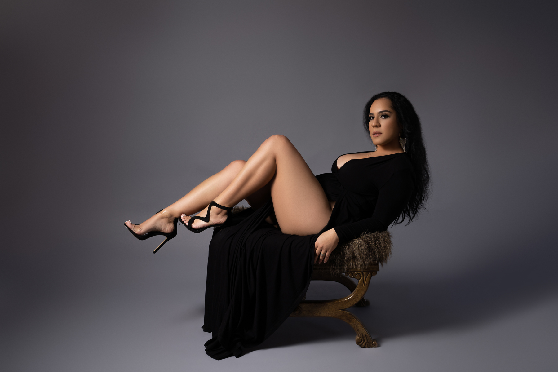 Glamour Photoshoot, woman in sexy black dress
